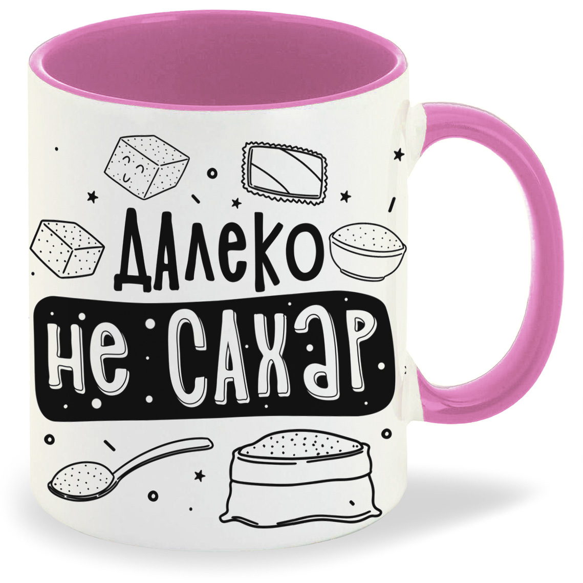

Кружка CoolPodarok Прикол Далеко не сахар, Прикол Далеко не сахар