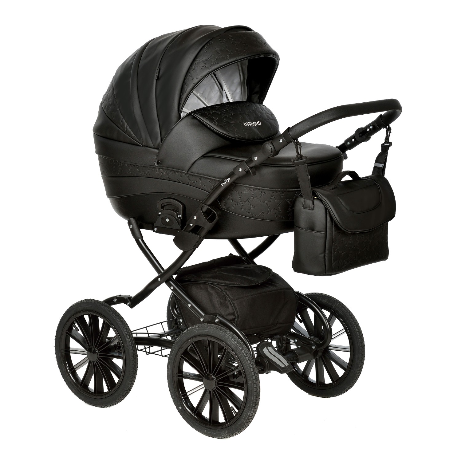 

Коляска детская 2 в 1 Indigo Special Plus 14, 03 черная кожа