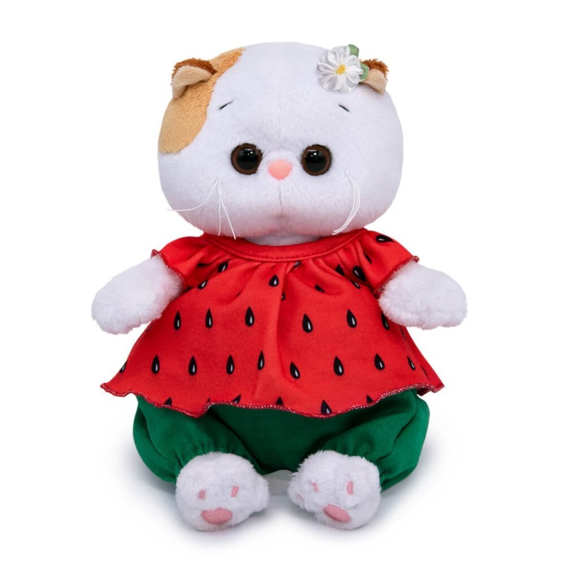 фото Мягкая игрушка budi basa кошечка ли-ли baby в костюмчике клубничка, 20 см, lb-096