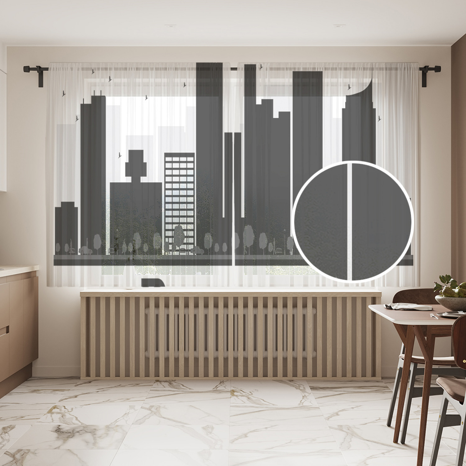 

Фототюль JoyArty "Графический Феникс", 145x180см (2 полотна с лентой + 50 крючков), Графический Феникс