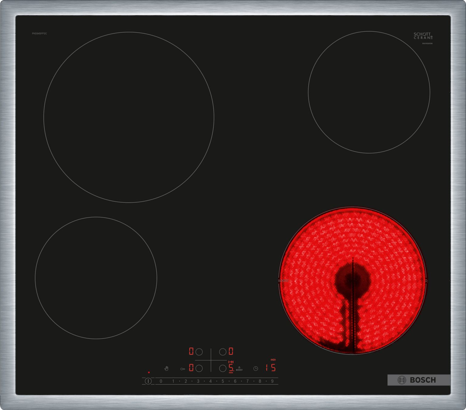 Встраиваемая варочная панель электрическая Bosch PKE645FP2E черный