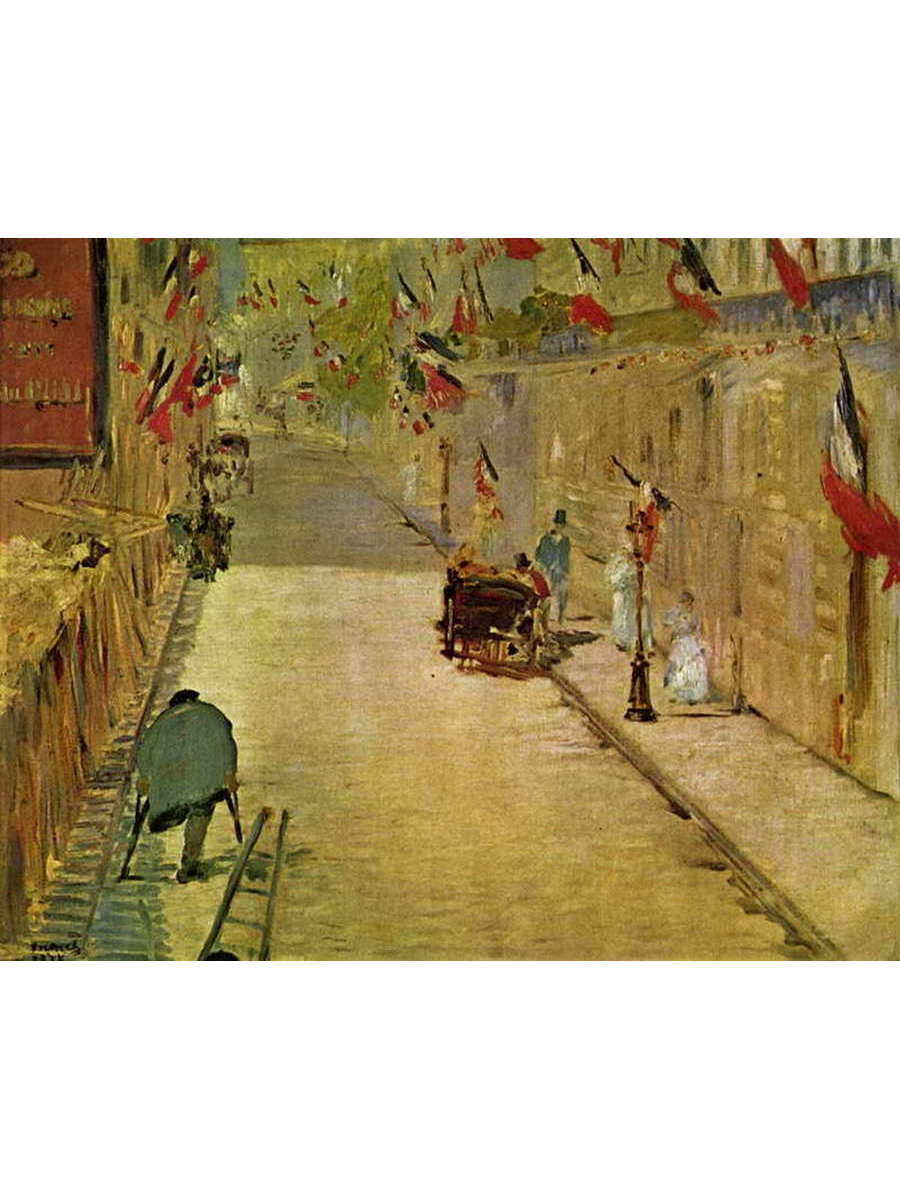 

Постер DRABS A3 Мане Эдуар Улица Монье украшенная флагами