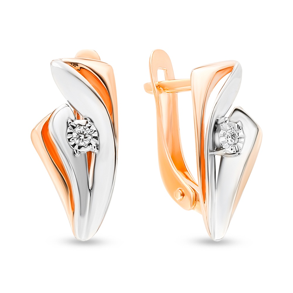 

Серьги из красного золота 585Gold 102007362, бриллиант, 102007362