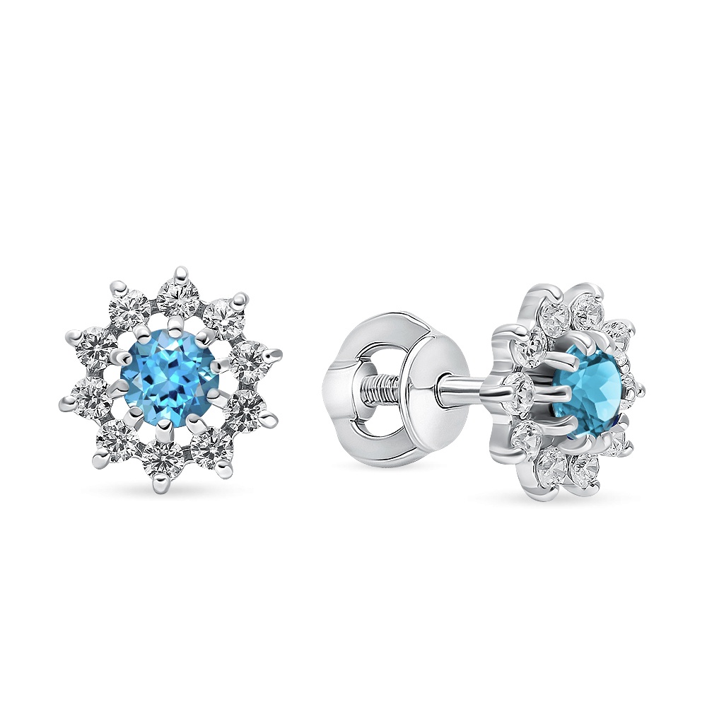 

Серьги из серебра 585Gold 702011260, фианит, 702011260