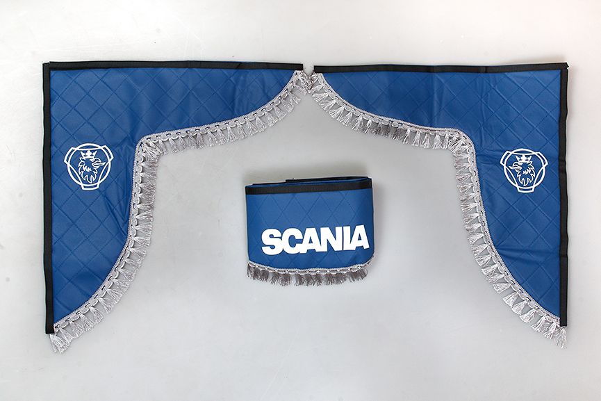 

Ламбрекен SCANIA эко-кожа (Синий с серым)лобового стекла и угол, Серый;синий