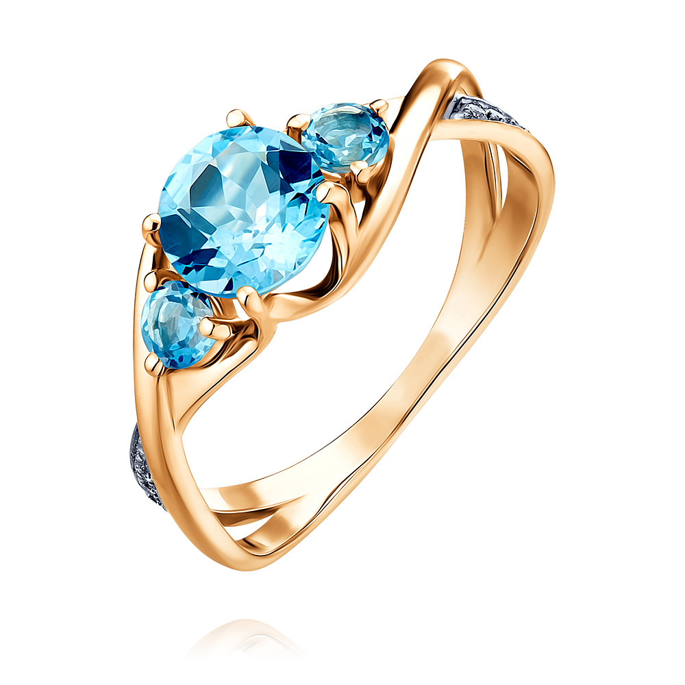 

Кольцо из красного золота с топазом/фианитом р. 18,5 ADAMAS 1455960/02-А50Д-659, 1455960/02-А50Д-659