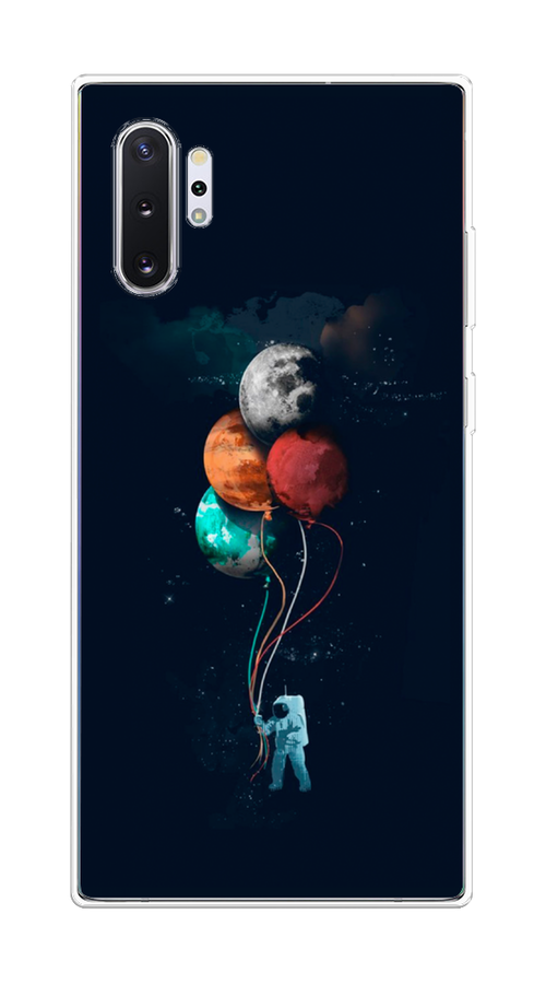 

Чехол на Samsung Galaxy Note 10 Plus "Космонавт с шариками", Разноцветный, 28550-4