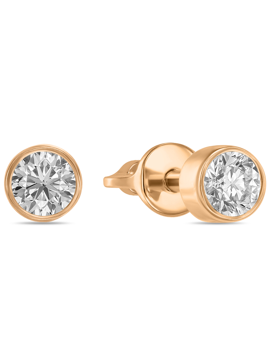 Серьги пусеты из красного золота MIUZ Diamonds E2028-MIS-0057, фианит