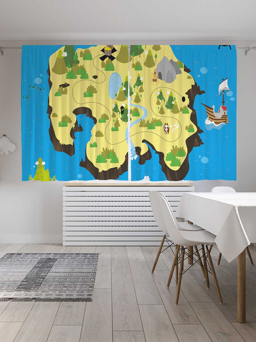 

Классические шторы JoyArty "Пиратский остров", серия Oxford DeLux, 2 полотна 145x180 см, Пиратский остров