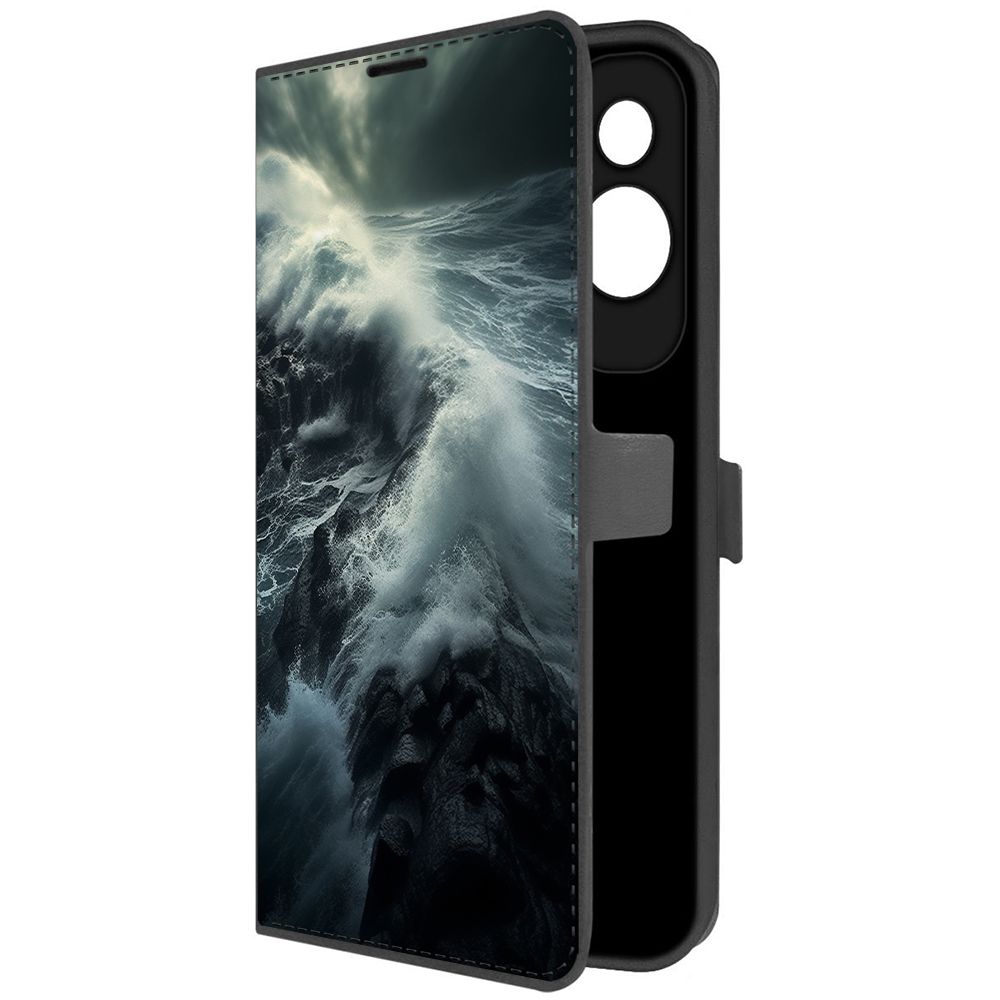 

Чехол-книжка Krutoff Eco Book для Honor 90 Lite Шторм (черный)