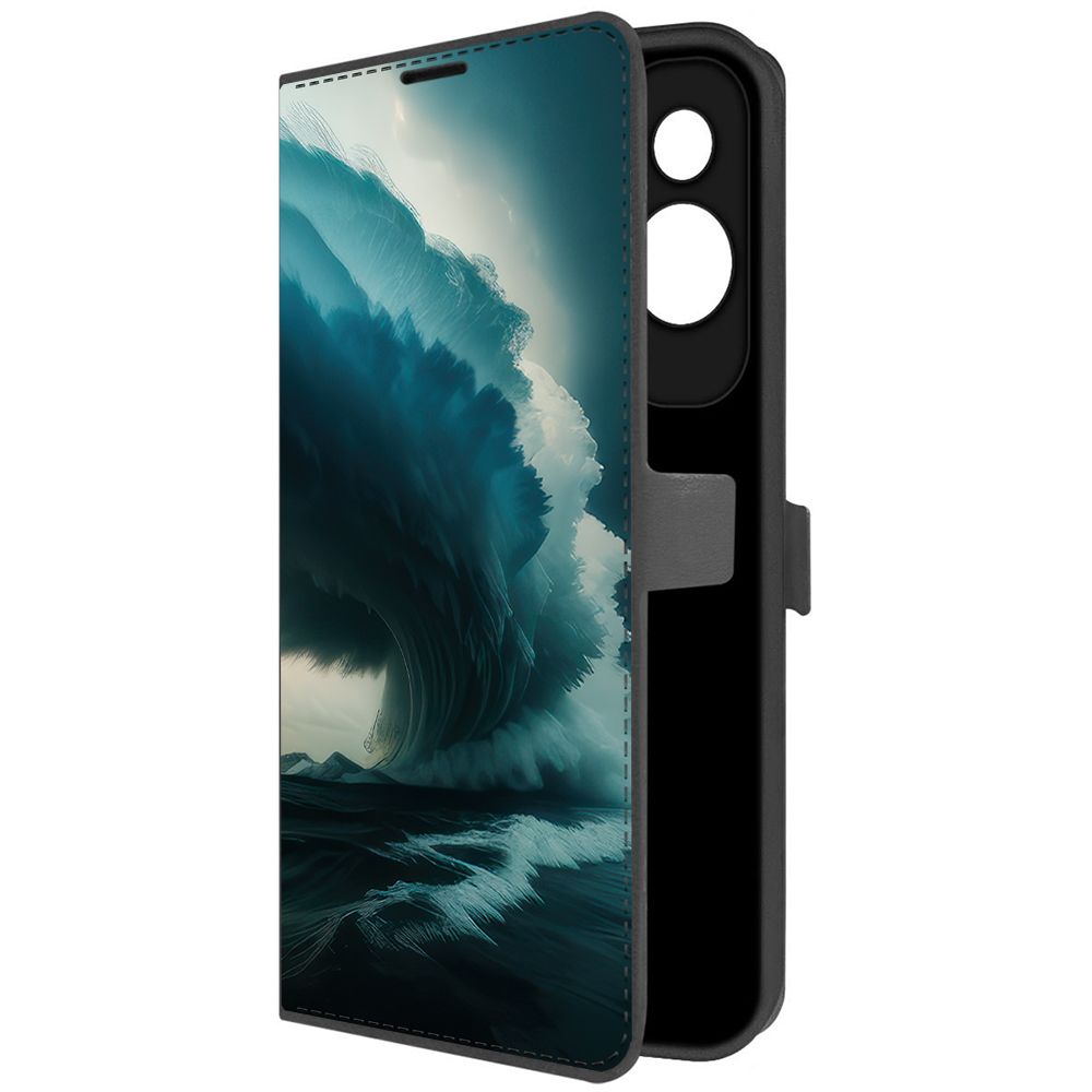 

Чехол-книжка Krutoff Eco Book для Honor 90 Lite Торнадо (черный)