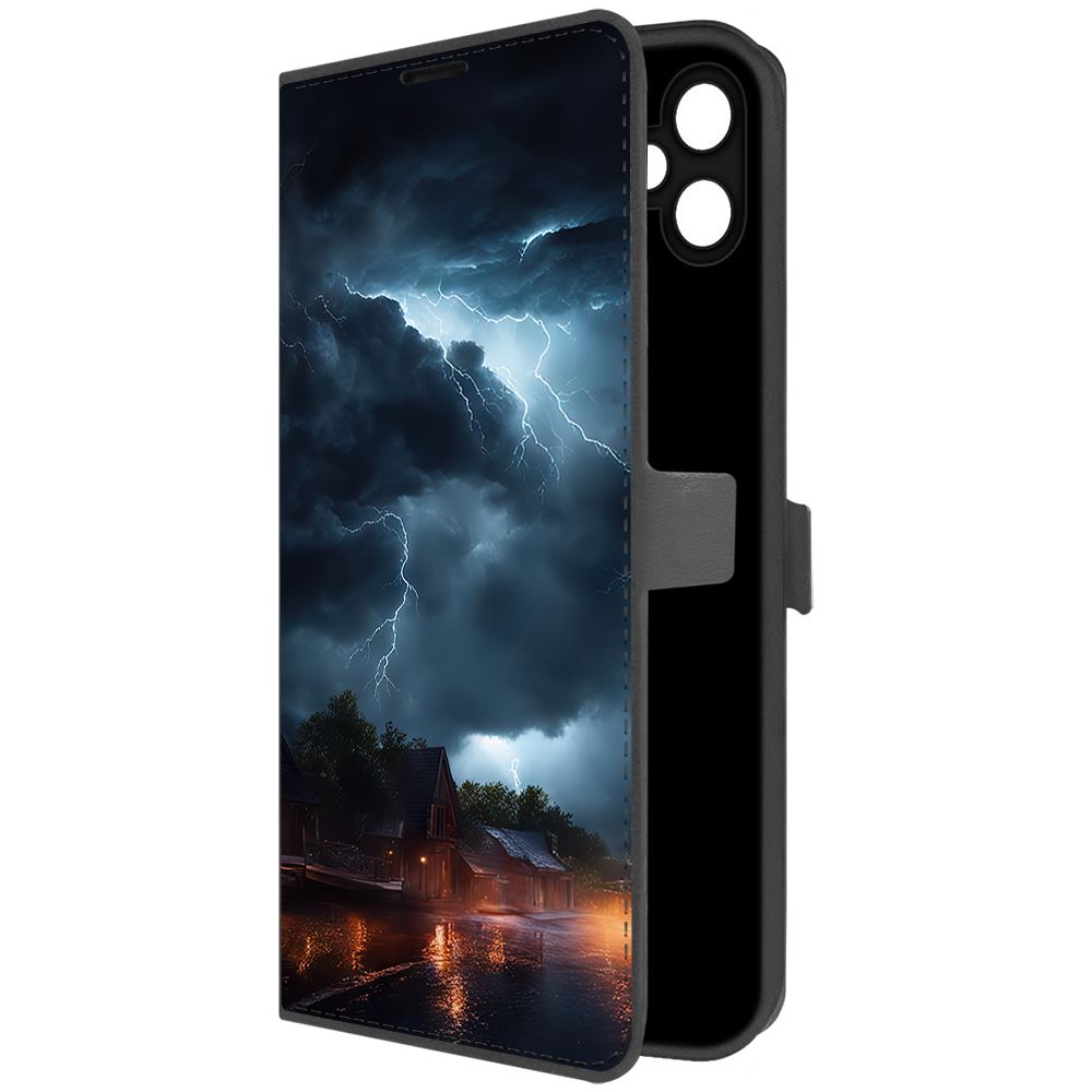 

Чехол-книжка Krutoff Eco Book для Samsung Galaxy A05 Ночная гроза (черный)