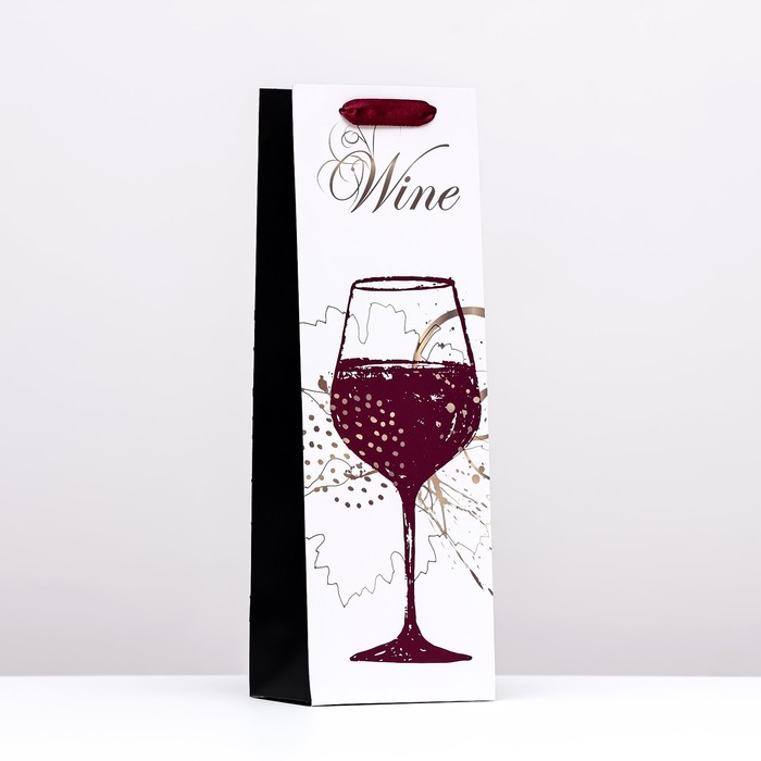 

Пакет под бутылку UPAK LAND, Splash of wine, 12x36x9 см, Белый