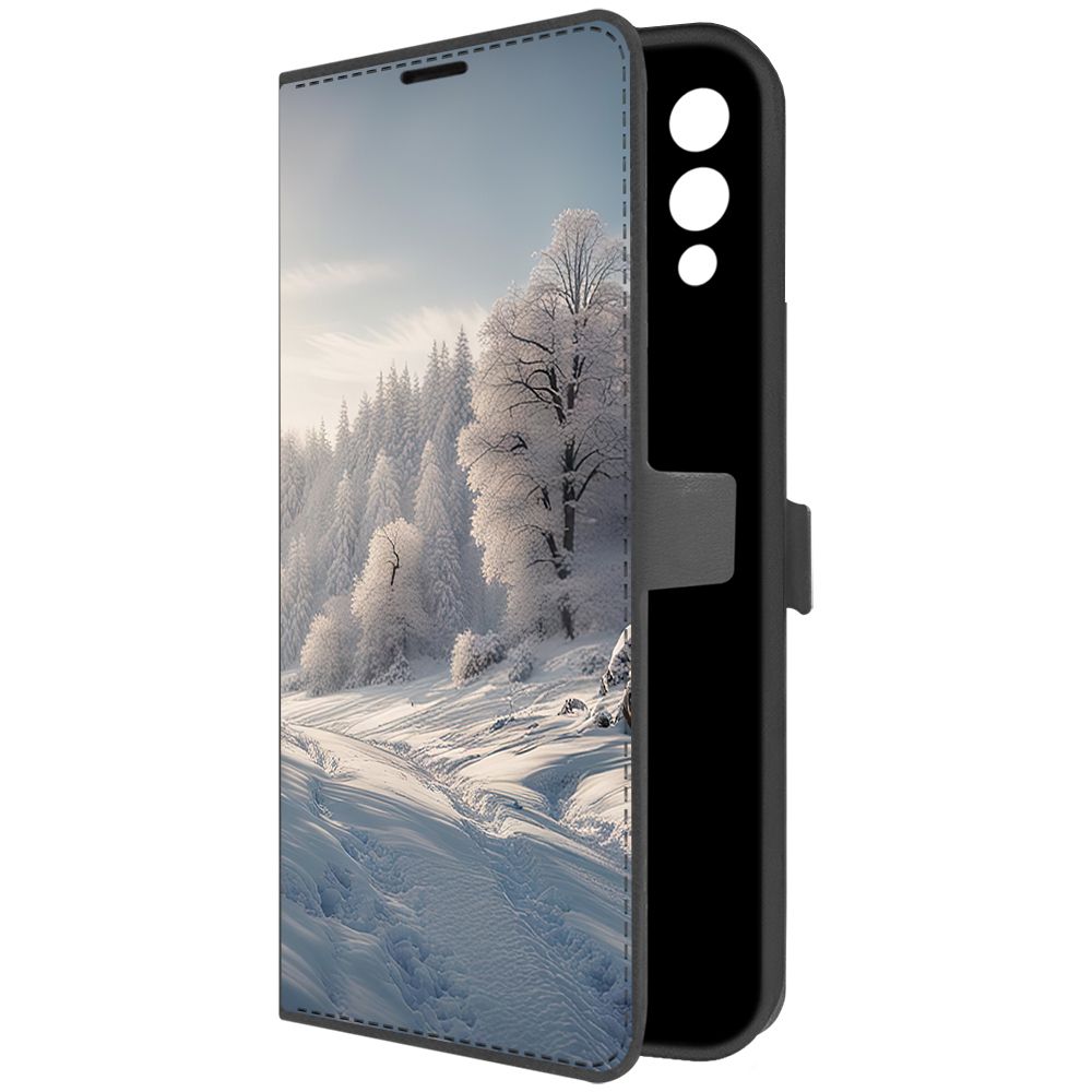 

Чехол-книжка Krutoff Eco Book для Infinix Hot 12i Снег (черный)