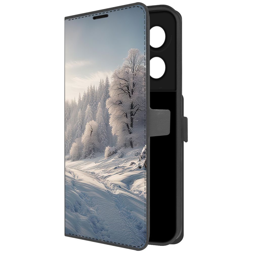 

Чехол-книжка Krutoff Eco Book для Vivo Y36 Снег (черный)