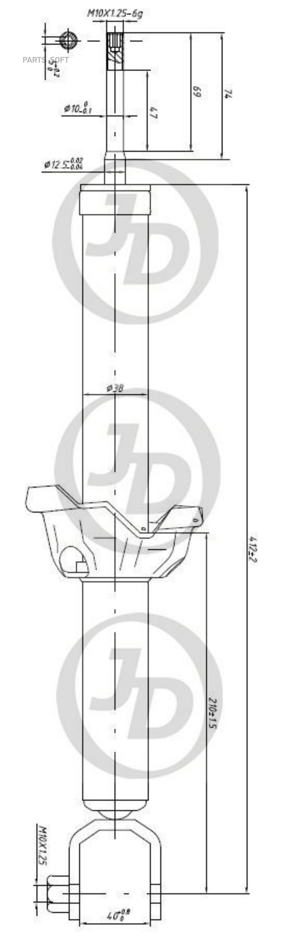 

Амортизатор Газомасляный Задний /341176/ Just Drive арт. JAA0137