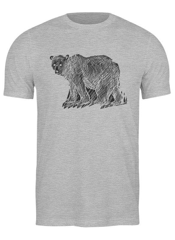 

Футболка мужская Printio Bear here серая S, Серый, Bear here