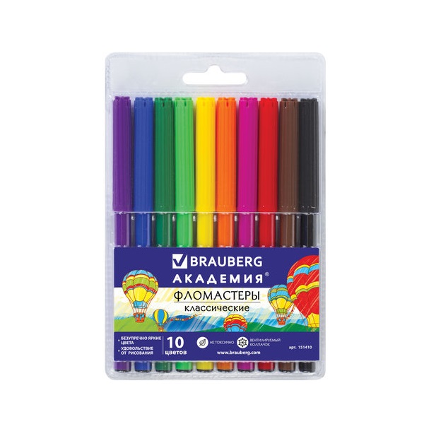 

Фломастеры BRAUBERG АКАДЕМИЯ 12 шт, Разноцветный