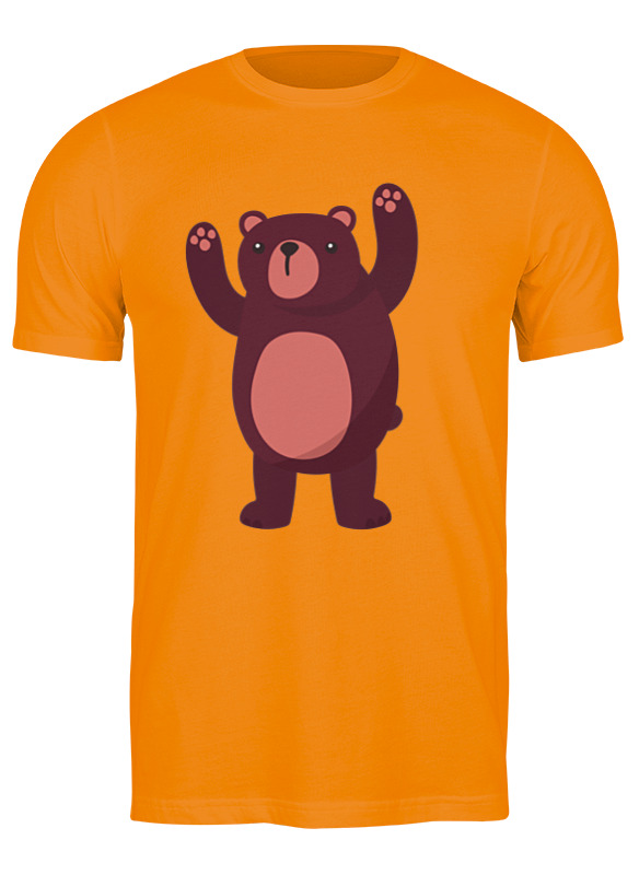 

Футболка мужская Printio Bear here оранжевая S, Оранжевый, Bear here