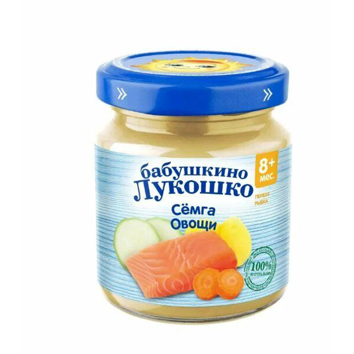 

Пюре Бабушкино Лукошко сёмга, овощи, с 8 месяцев, 100 г