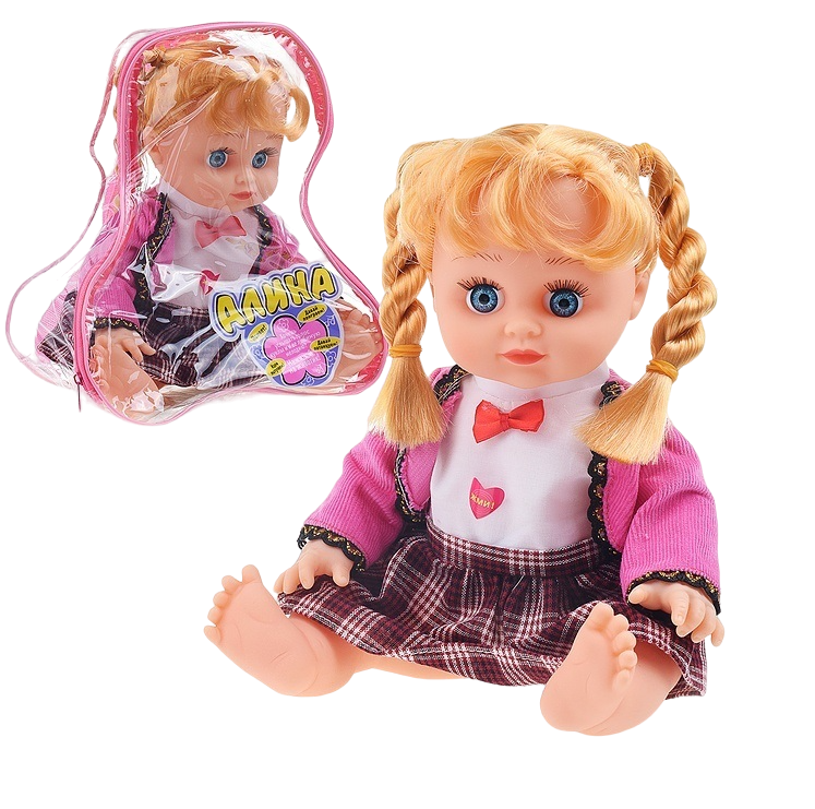 Кукла Play Smart Алина, звук, в рюкзаке, подвижные руки, ноги, голова 5521