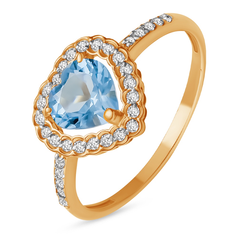 

Кольцо из золота р. , 585Gold 201014186, топаз\фианит, 201014186