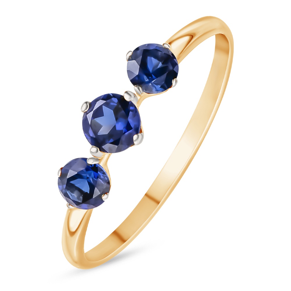 

Кольцо из золота р. , 585Gold 101015456, сапфир искусственный, 101015456