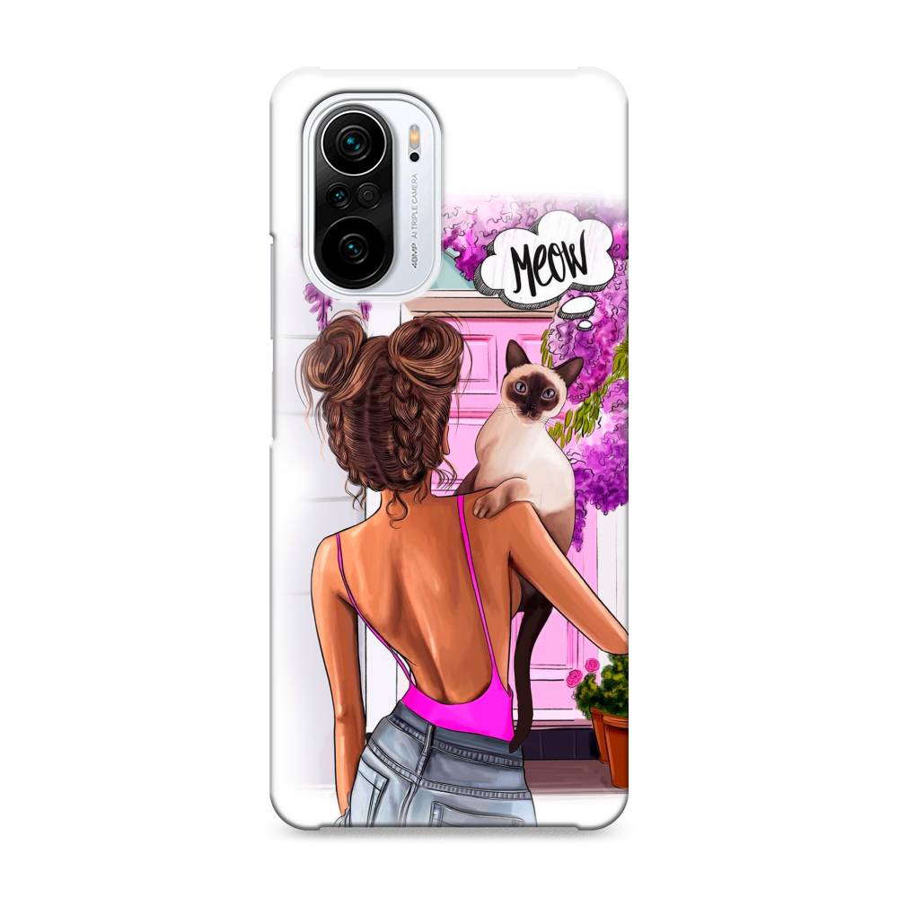

Пластиковый чехол "Девушка с кошкой" на Xiaomi Poco F3, 310120-5