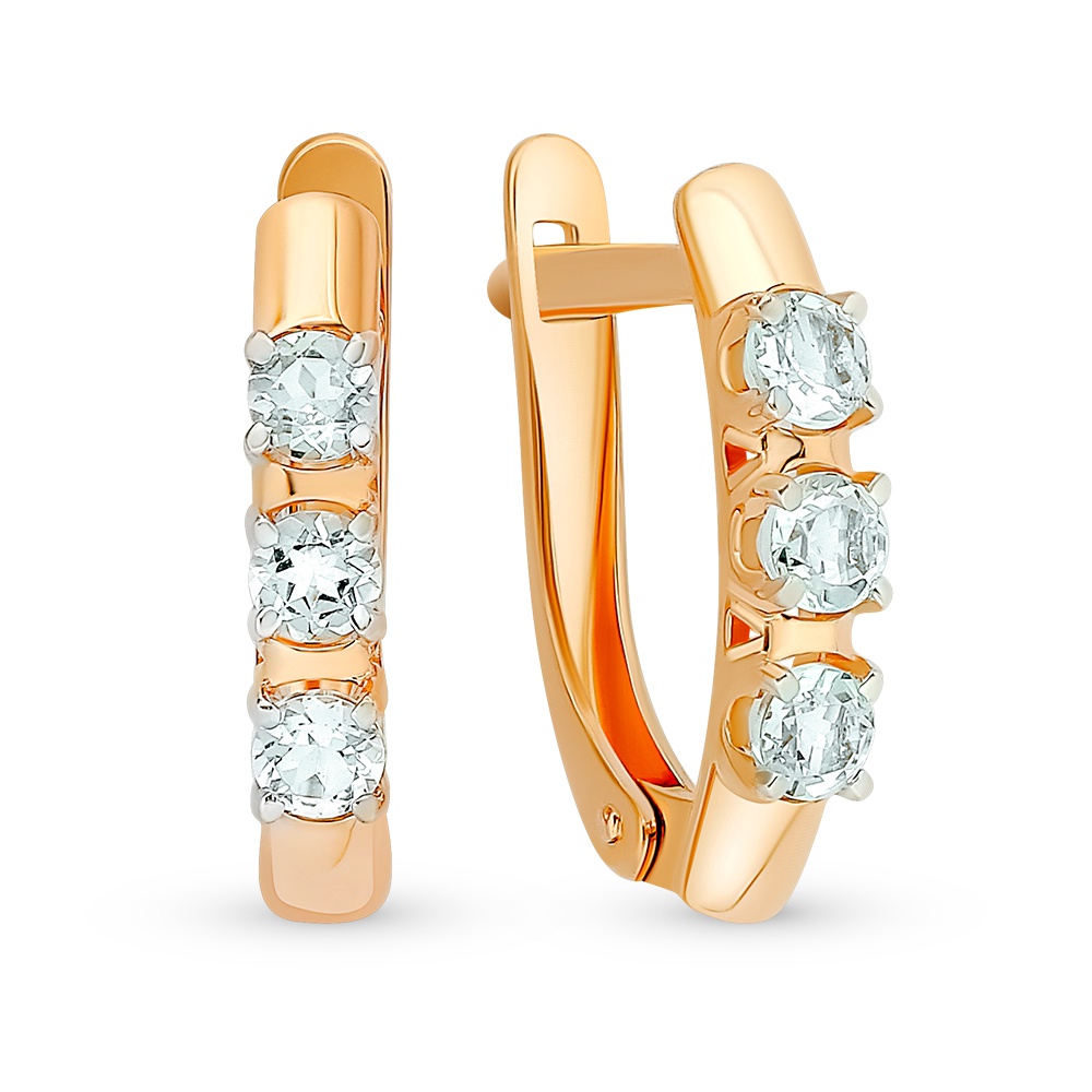 

Серьги из красного золота 585Gold 202009817, топаз, 202009817