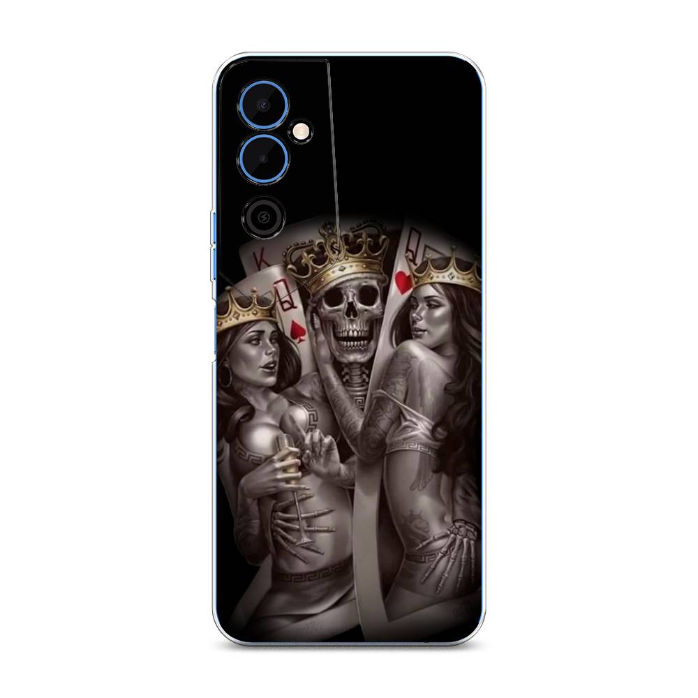 

Чехол на Tecno Pova Neo 2 "Карты король и королевы", Серый;желтый, 302450-6