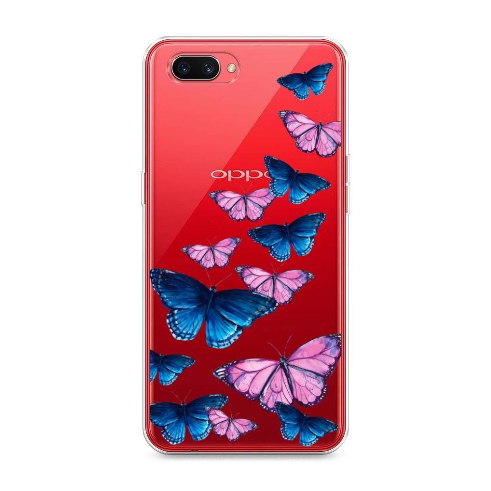 фото Силиконовый чехол "полет бабочек" на oppo a3s awog