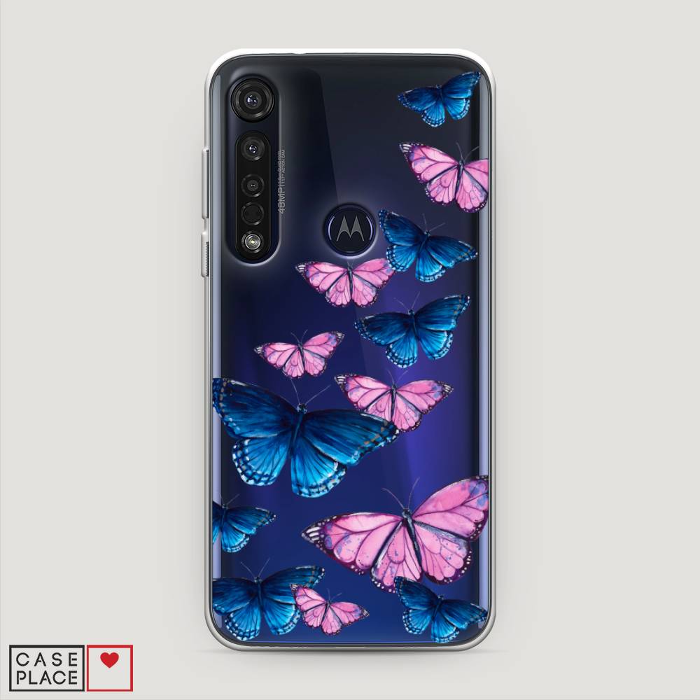фото Силиконовый чехол "полет бабочек" на motorola moto g8 plus awog