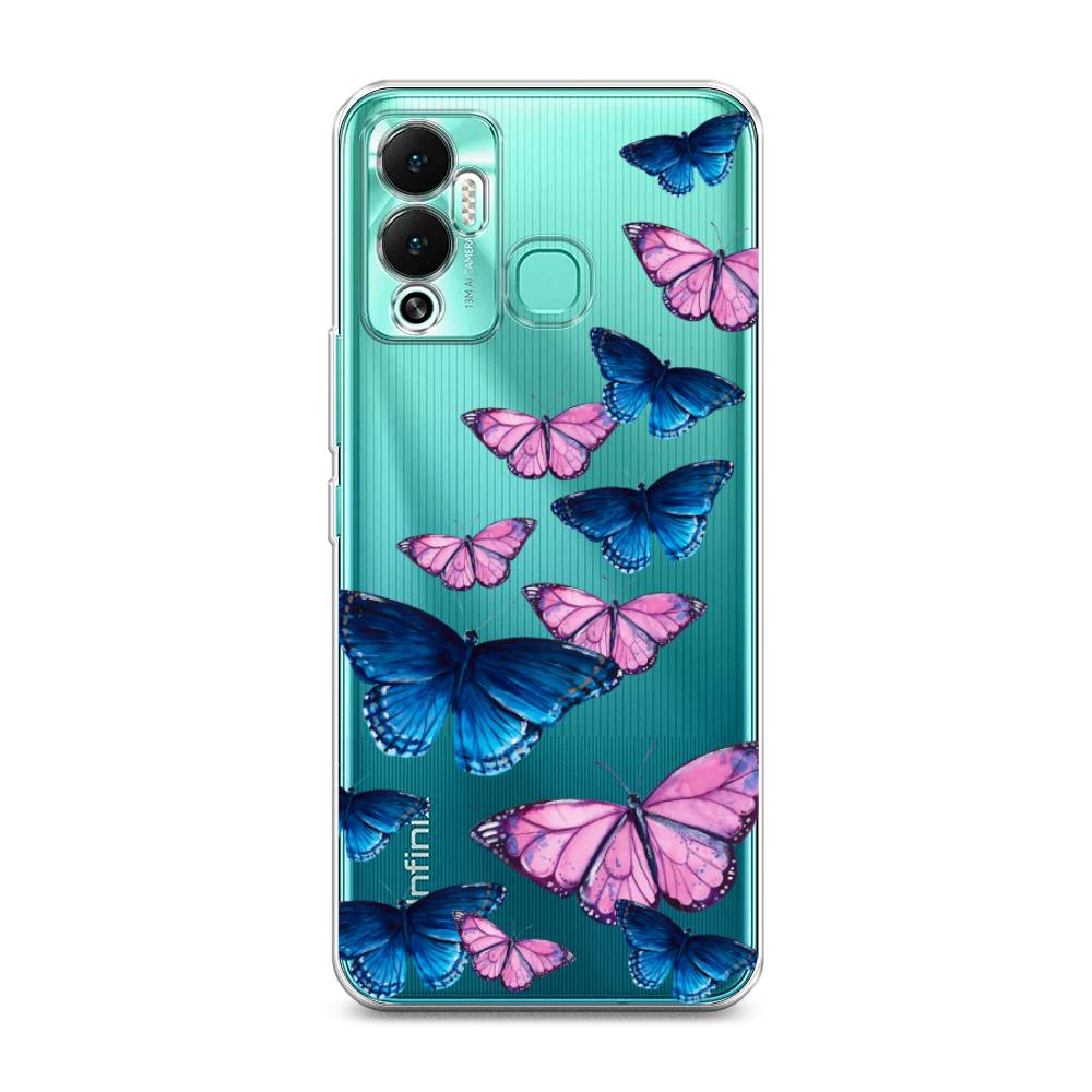 фото Силиконовый чехол "полет бабочек" на infinix hot 12 play awog