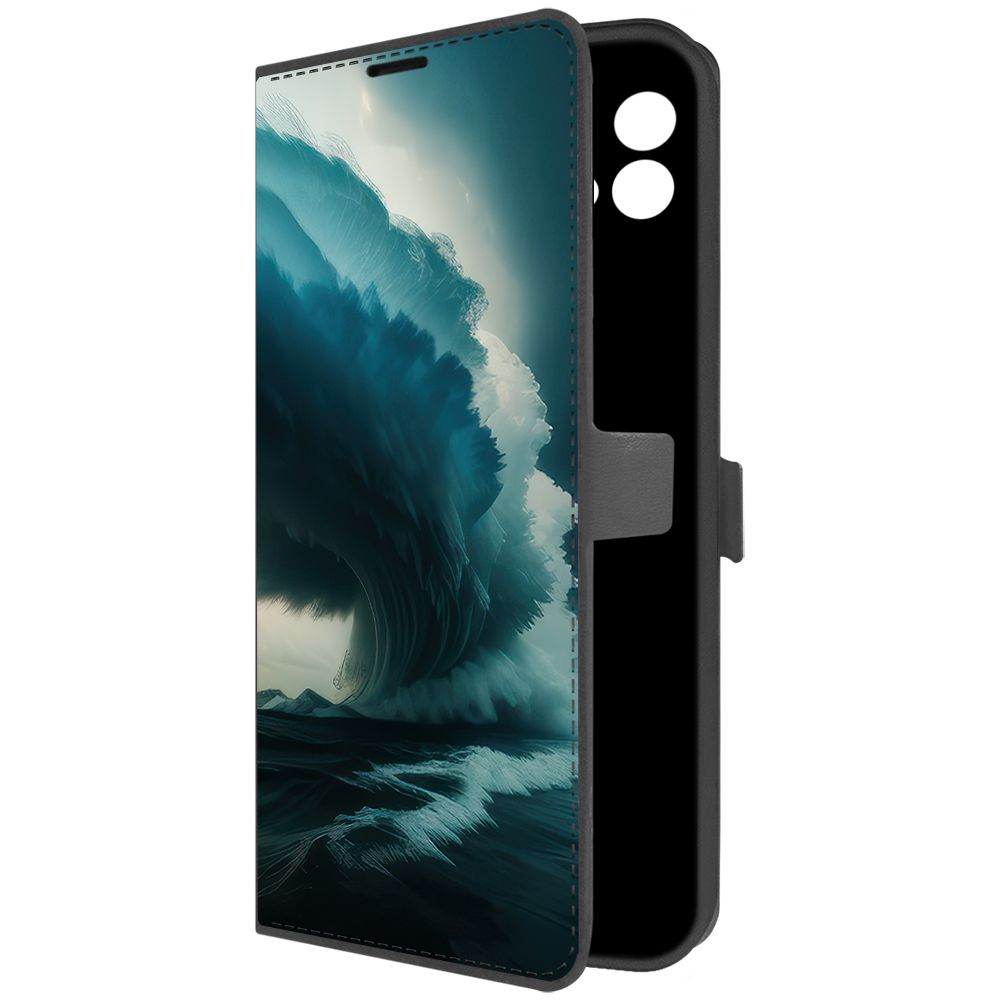 Чехол-книжка Krutoff Eco Book для Realme Narzo 50i Торнадо (черный)