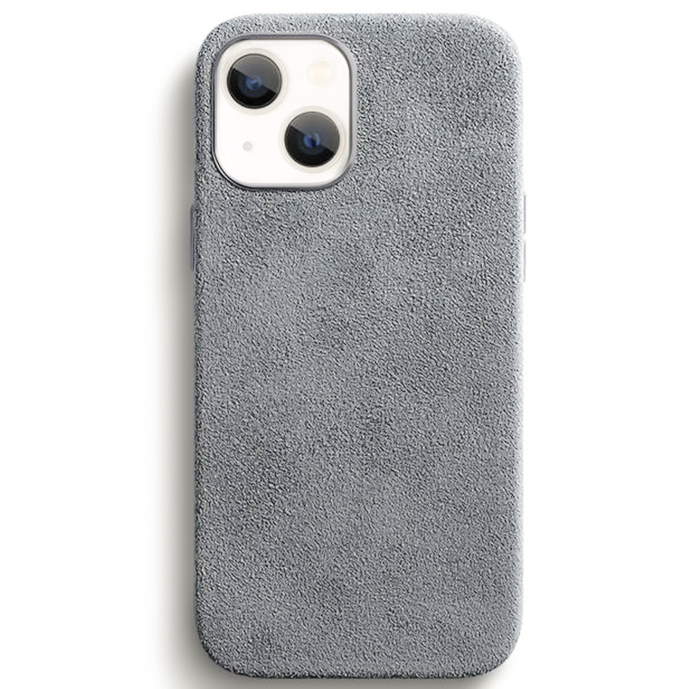 фото Чехол из алькантары с magsafe для iphone 14, sancore (серый)