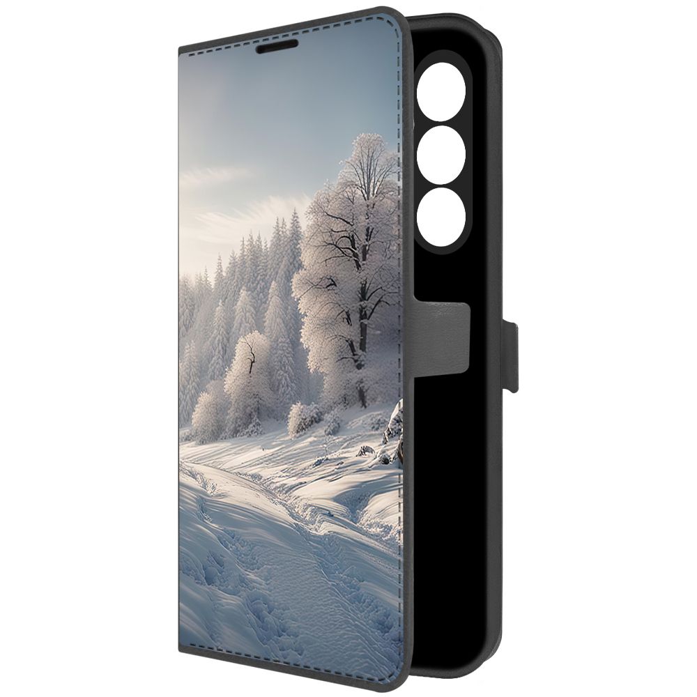 Чехол-книжка Krutoff Eco Book для Samsung Galaxy A54 5G (A546) Снег (черный)