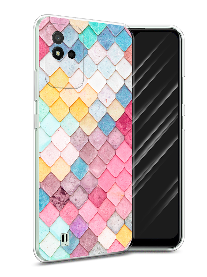 

Чехол Awog на Realme Narzo 50i "Нежные ромбики", Разноцветный, 2510050-4