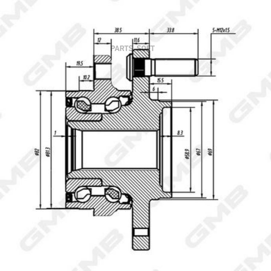 

Ступица, Передняя GMB арт. GH34880