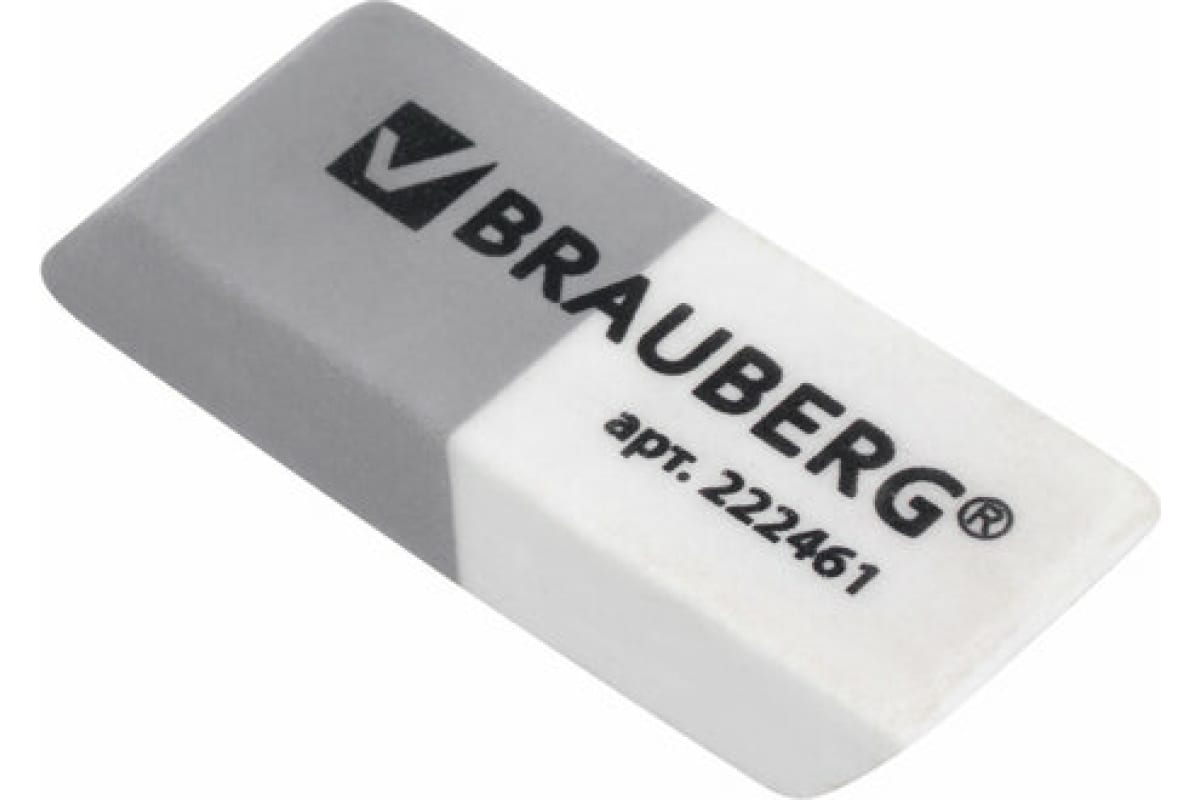 

Резинка стирательная BRAUBERG 80 шт, Белый;серый