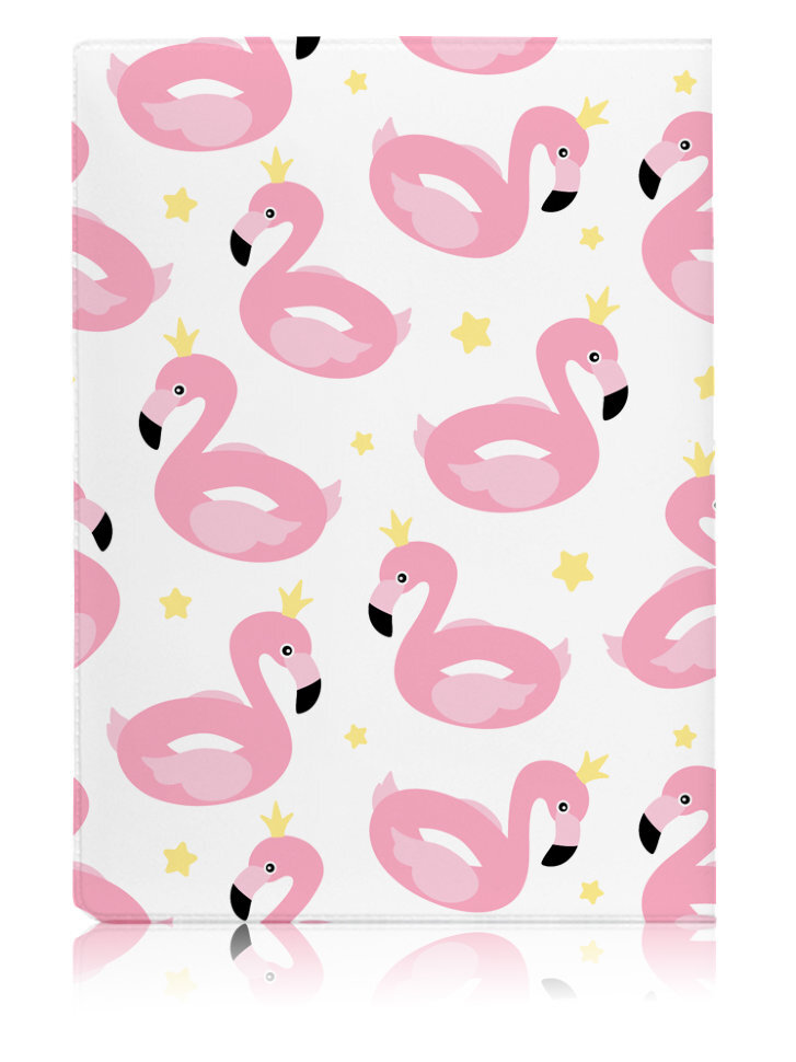 

Обложка для паспорта унисекс Flamingo Queen белая, Белый;розовый, Flamingo Queen