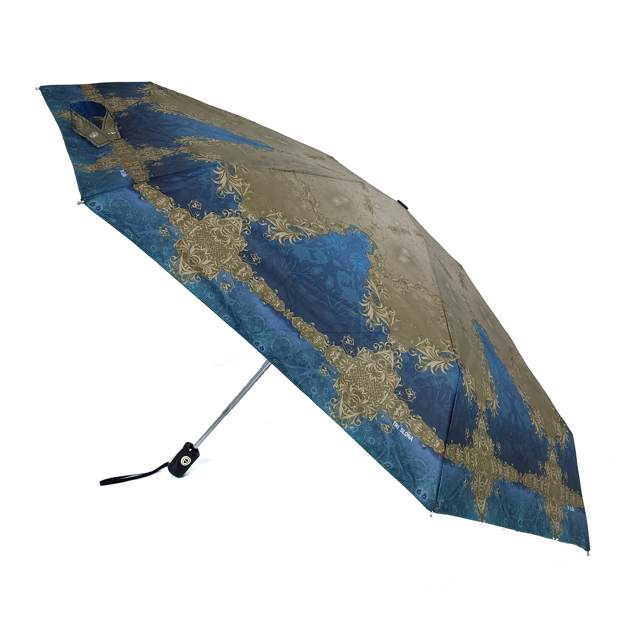 Зонт женский Три Слона 4700-M бежевый/синий