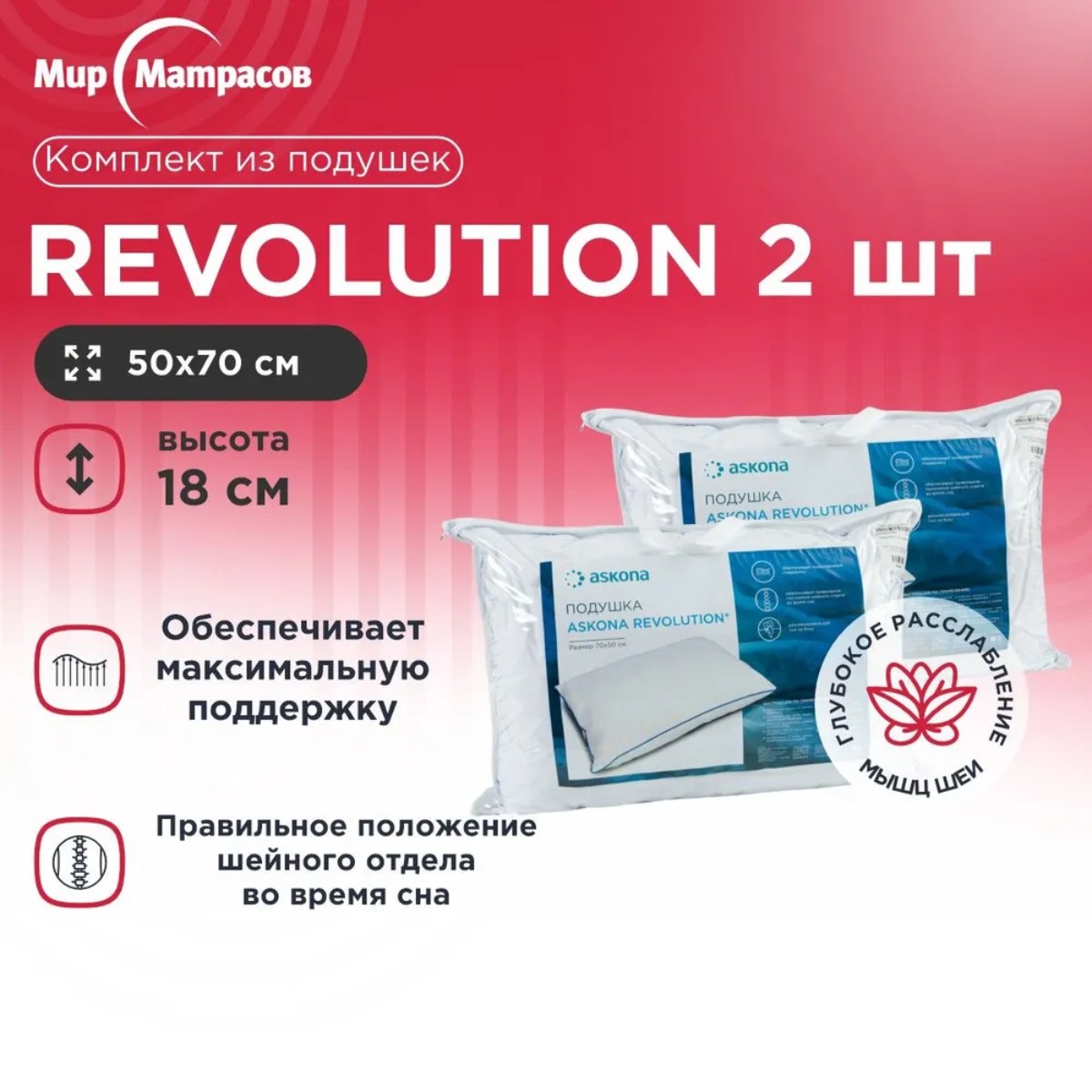 Комплект из подушек Revolution 2 шт