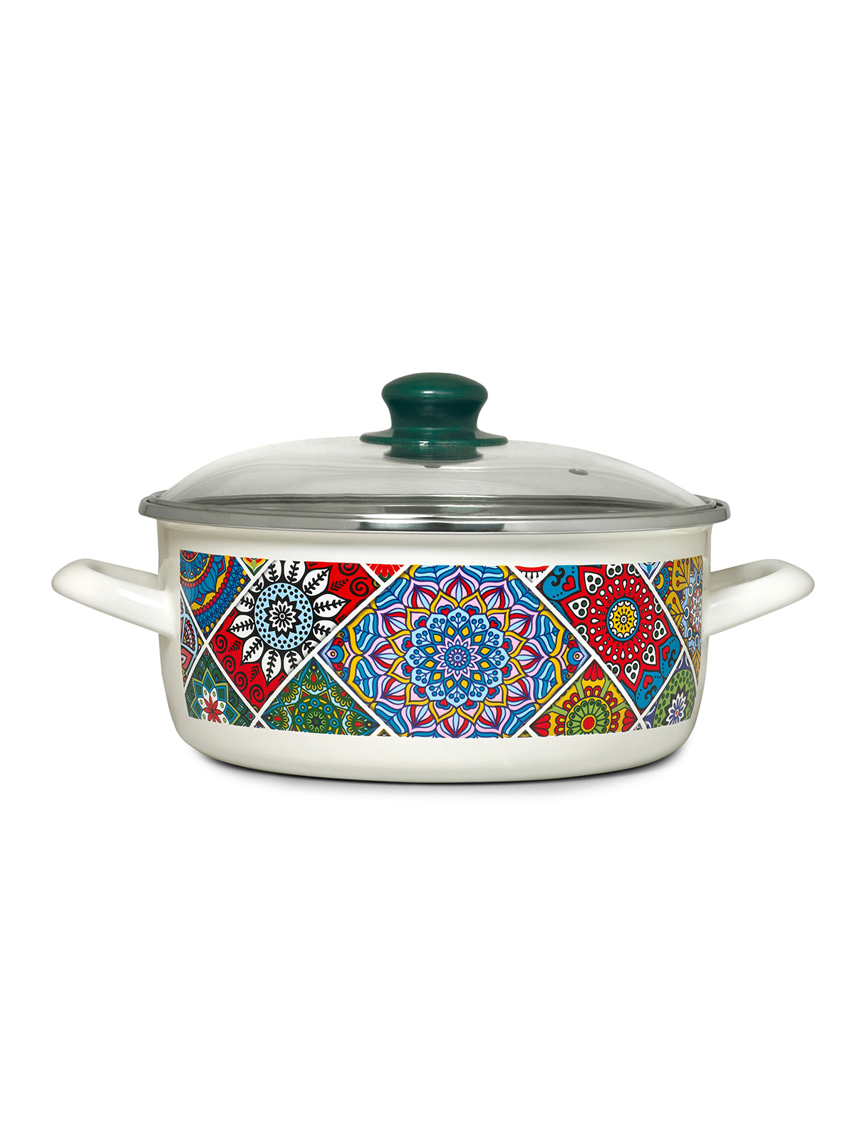 

Кастрюля эмалированная Металац Султана, с крышкой, 4,75 л, Белый