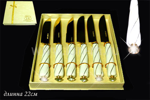Нобор из 6 ножей KRISTAL DE LUX в подарочной упаковке, длина 22см. 118-198-003