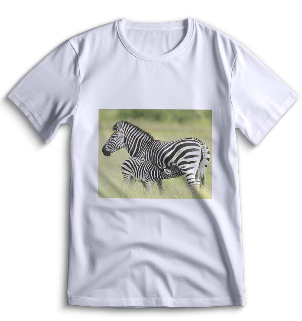 Белая футболка Top T-shirt с изображением зебры, размер XS, артикул 0022.