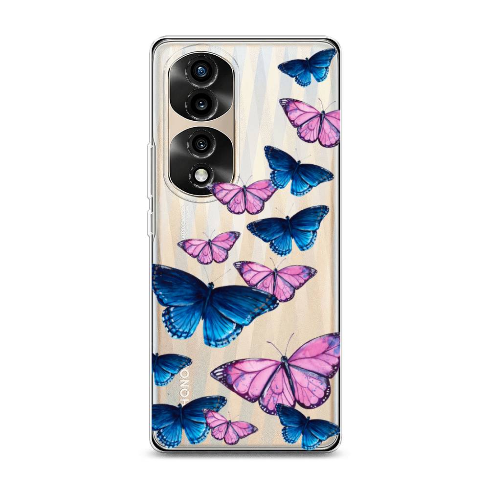 фото Силиконовый чехол "полет бабочек" на honor 70 pro awog