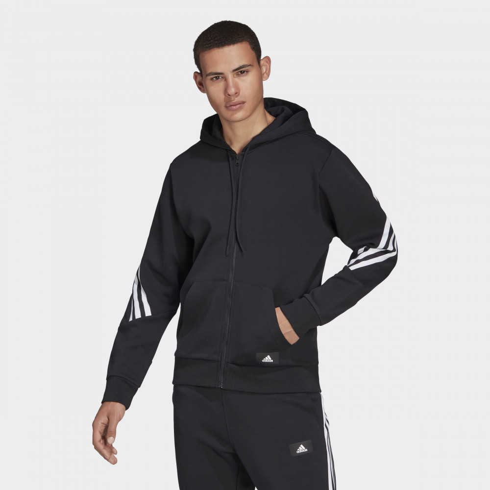 фото Толстовка мужская adidas m fi 3s fz jacket черная xl