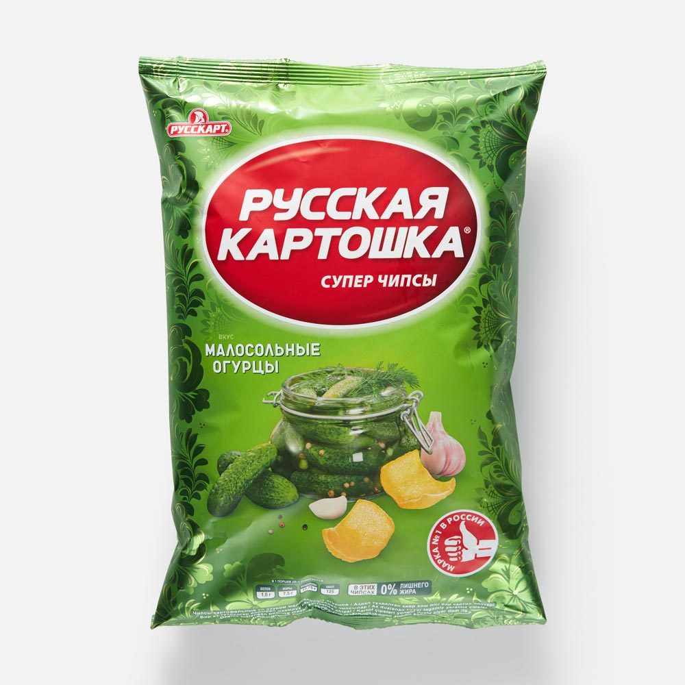 Чипсы Русская картошка, со вкусом малосольных огурцов, 105 г