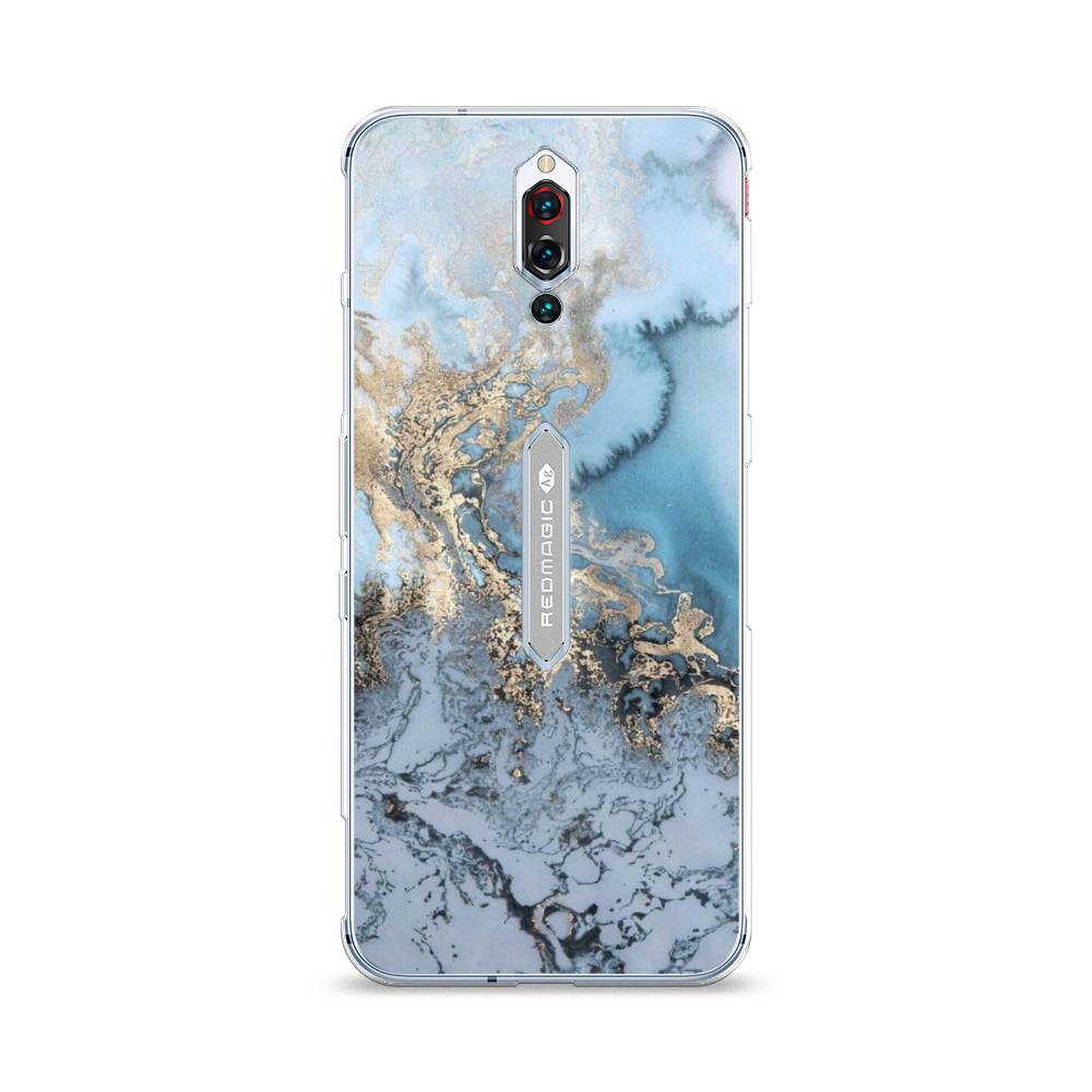 фото Чехол awog "морозная лавина синяя" для zte red magic 5s