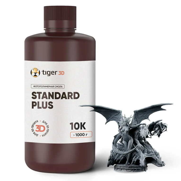 Фотополимерный смола Tiger 3D Standard Plus Resin 10K темно-серый 1 кг